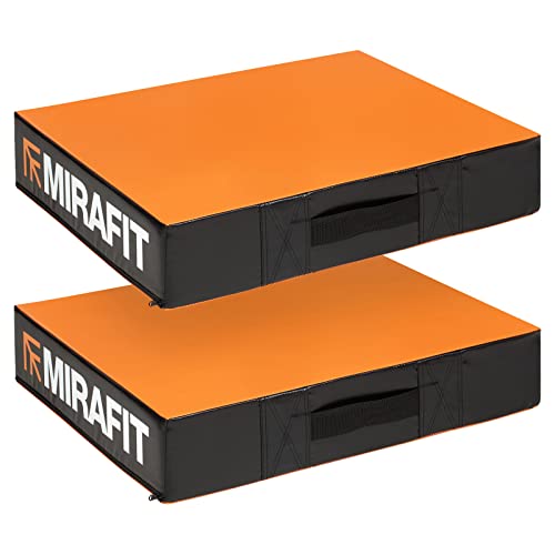 Mirafit Weightlifting Drop Pads - Black - Black & Orange