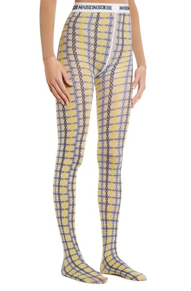 Coco – White, Yellow, Multicolour Tights | Maison Soksi