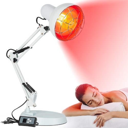 Cozion Infraroodlamp, verwarmd, 150 W, warmtelamp, infraroodlichttherapie van de lamp met rood licht, voor pijn, infrarood verwarmingslamp voor thuisgebruik (wit)