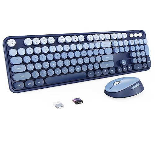 Nowlike Wireless Keyboard and Mouse Combo - Twilight blue