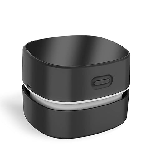 ODISTAR Desktop Vacuum cleaner,Mini table dust sweeper Energy Saving,High endurance up to 400 mins,Cordless&360º Rotatable Design for Cleaning Hairs,Crumbs,Computer Keyboard of gifts for kids (black) - Black - 3 Inch