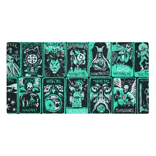 Teal Tarot Deck Gaming Mouse Pad/Battle Mat - 36″×18″