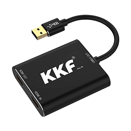 KKF Capture Card,60hz HDMI Capture Card for Switch, 1080P 60FPS Video Capture Card for Streaming and Recording PS5 PS4 Xbox Series X/S Nintendo Switch in DSLR OBS with HD Ultra-Low Laten(USB A 3.0)