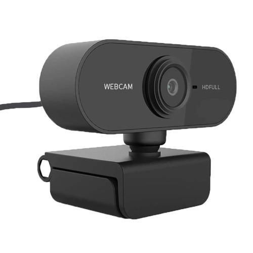 Webcam 1080p Full Hd Built-in Microphone USB, Auto Focus Lens, 360 degrees for Streaming - Black