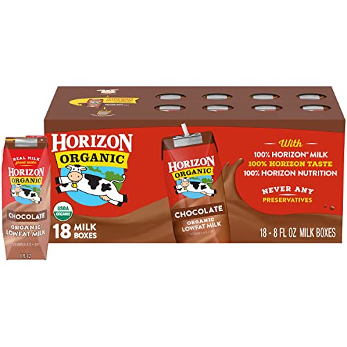 Horizon Organic Shelf-Stable 1% Low Fat Milk Boxes, Chocolate, 8 oz., 18 Pack - Chocolate - 8 Fl Oz (Pack of 18)