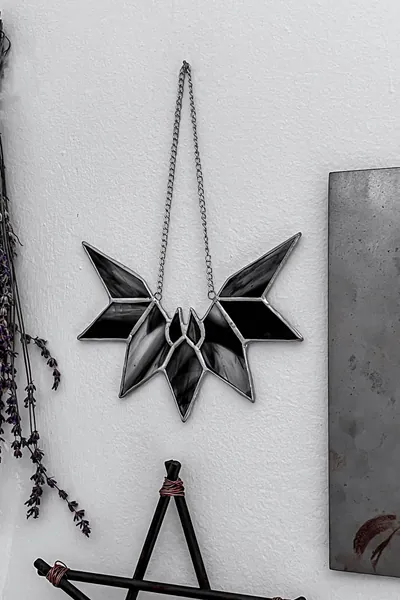 Bat Stained Glass Wall Hanging
