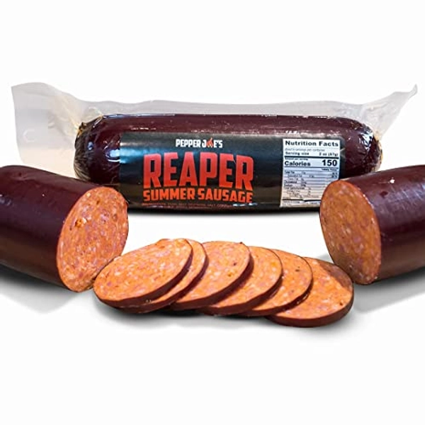 Pepper Joe’s Carolina Reaper Summer Sausage – Slow Smoked Spicy Summer Sausage with World’s Hottest Pepper and Premium Midwestern Meat– 12 Ounces