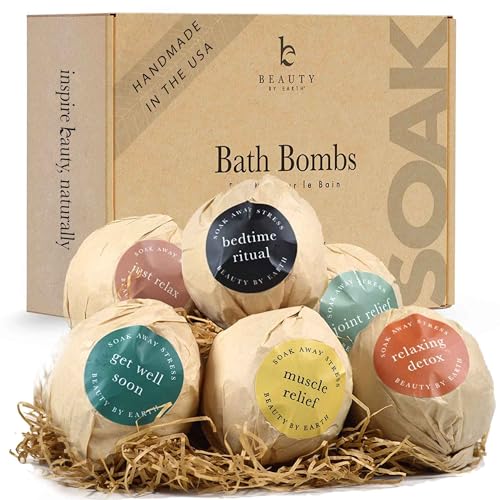 Bath Bomb Gift Set - USA Made with Natural & Organic Ingredients, Relaxing Gifts for Women & Men, Spa Gifts & Birthday Gifts for Women and Mom, Bath Bombs for Women & Kids Gift Ideas - 6 Count (Pack of 1)