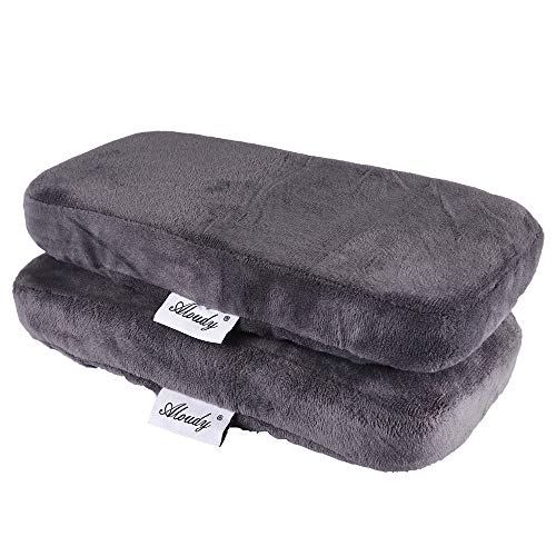 Aloudy Ergonomic Memory Foam Office Chair Armrest Pads, Comfy Gaming Chair Arm Rest Covers for Elbows and Forearms Pressure Relief(Set of 2) (Gray) - Medium, Gray