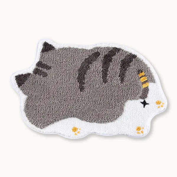 Cute Bath Rug Non Slip Soft Microfibers 17.7 x 26.7 Shaggy Bath Mat for Bathroom Rug Kids Machine Washable Water Absorbent Carpet, Cat - 