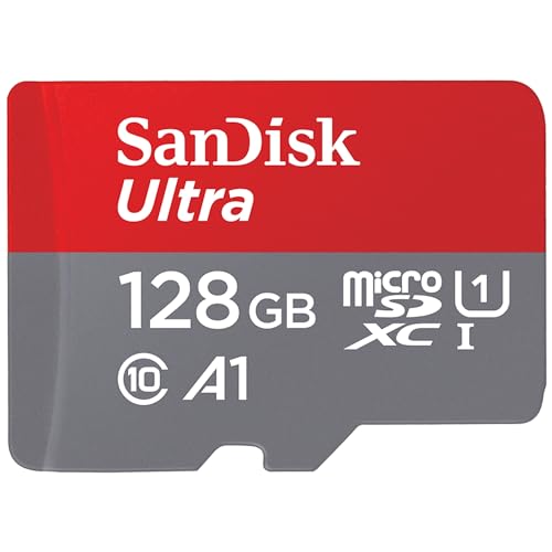 SanDisk 128GB Ultra microSDXC UHS-I Memory Card with Adapter - Up to 140MB/s, C10, U1, Full HD, A1, MicroSD Card - SDSQUAB-128G-GN6MA - New Generation - 128GB