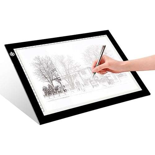 LitEnergy A4 LED Copy Board Light Tracing Box, Ultra-Thin Adjustable USB Power Artcraft LED Trace Light Pad for Tattoo Transferring, Drawing, Streaming, Sketching, Animation, Stenciling - 01 - A4 - BLACK