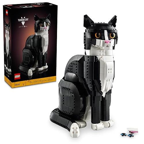 LEGO Ideas Tuxedo Cat - Building Sets for Adults Ages 18+ - DIY Crafts Kit for Home Decor, Living Room or Bedroom - Gifts for Cat Lovers, Women & Men - 21349