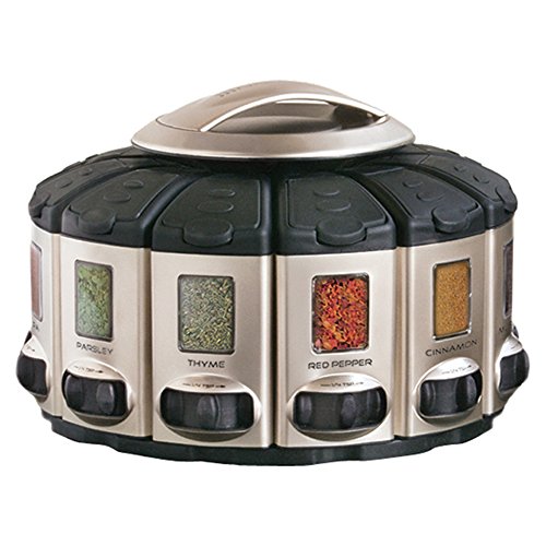 KitchenArt 57010 Select-A-Spice Auto-Measure Carousel Professional Series, Satin - Select-A-Spice Pro, Satin