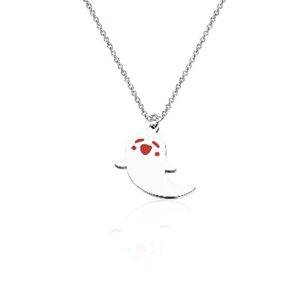 WUSUANED Cute Ghost Necklace Hu Tao Ghost Shape Jewelry Halloween Cosplay Gifts For Game Anime Lovers