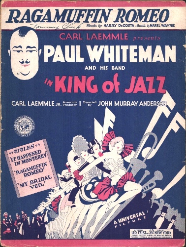 1930 PAUL WHITEMAN AND HIS BAND film sheet music KING OF JAZZ &#034;Ragamuffin Romeo&#034;
