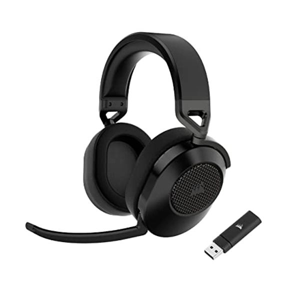 Corsair HS65 Wireless Multiplatform Gaming Headset with Bluetooth - Dolby Audio 7.1 - Omni-Directional Microphone - iCUE Compatible - PC, Mac, PS5, PS4, Mobile - Carbon - HS65 WIRELESS with Bluetooth - Carbon