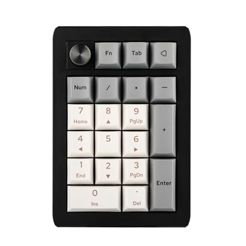 EPOMAKER EK21 VIA Gasket Number Pad, Bluetooth 5.0/2.4ghz/Wired Hot Swappable Numpad, with Poron Foam, Aluminum Alloy Kob, 1000mAh Battery, Programmable for Win/Mac/Gaming (Epomaker Flamingo Switch) - Epomaker Flamingo Switch