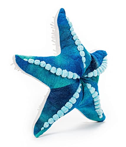 Wildlife Tree 11 Inch Blue Stuffed Starfish - Soft Plush Seastar Floppy Animal from The Animal Kingdom Collection, Educational Toy for Kids - Seastar (Blue)