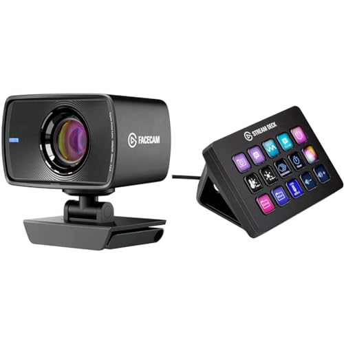 Elgato Facecam - 1080p60 Full HD Webcam for Video Conferencing & Stream Deck MK.2 – Studio Controller, 15 macro keys, trigger actions in apps and software like OBS, Twitch, ​YouTube and more - Bundle - Content Producer Bundle