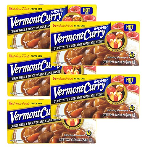 [ 5 Packs ] House Foods Vermont Curry Hot 8.11 Oz (230g) - 8.11 Ounce (Pack of 5)
