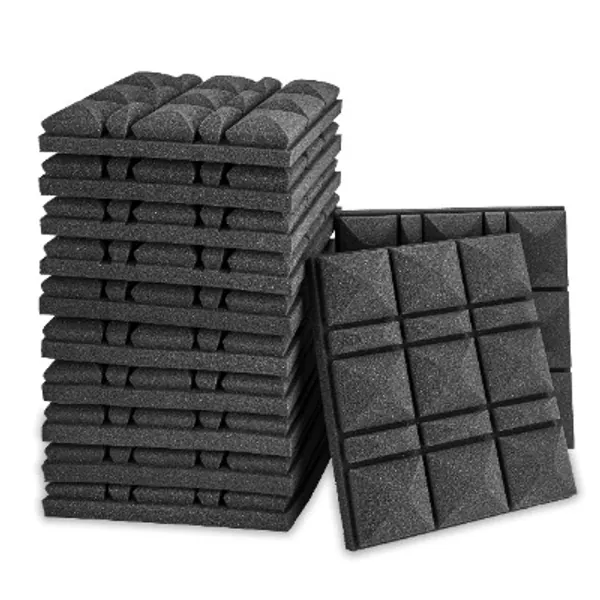 12 Pack Set 2" X 12" X 12" Acoustic Foam Panels, Sound Panels wedges Soundproof Sound Insulation Absorbing
