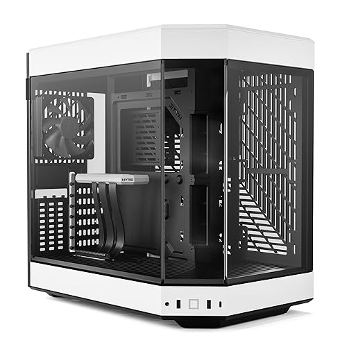 HYTE Y60 Modern Aesthetic Dual Chamber Panoramic Tempered Glass Mid-Tower ATX Computer Gaming Case with PCIE 4.0 Riser Cable Included, White (CS-HYTE-Y60-BW) - White - Y60