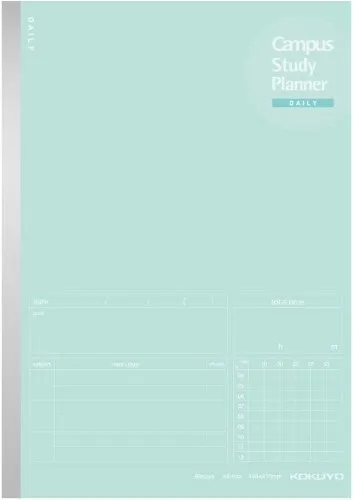 Kokuyo Campus Study Planner Notebook, Daily Ruled, A5, Mint Green, for 63 Days, Japan Import (NO-Y82MD-G)