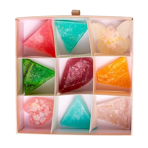 SILKY GEM - The Gemmies, Edible Crystal Candy, 8-10 Small Clusters, Mixed Flavors, Sample Box, Kohakutou, Edible Gem, Vegan, Gluten Free, ASMR - The Gemmies - 8-10
