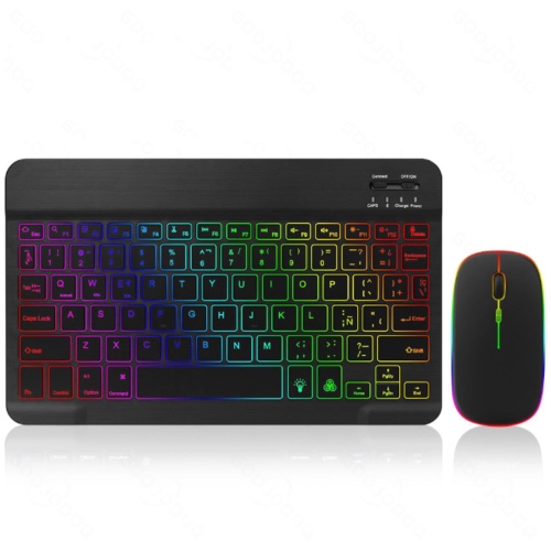 RGB Wireless Keyboard and Mouse - Black