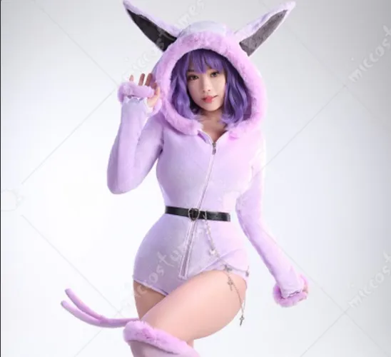 Fluffy Bodycon Romper - Espeon (cosplay)