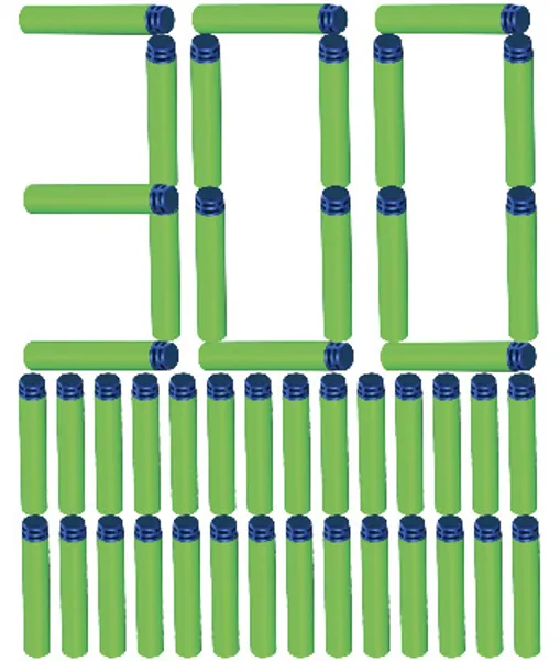Dart Zone 300 Sureshot Waffle-Tip Darts - Refill Pack for All and Most Standard NERF Dart Blasters by Prime Time Toys, 300 pc , Green