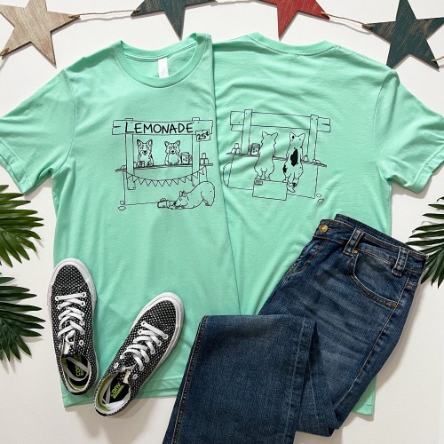 CG Corgi Lemonade Stand Short Sleeve Tee Shirt | 2X-Large