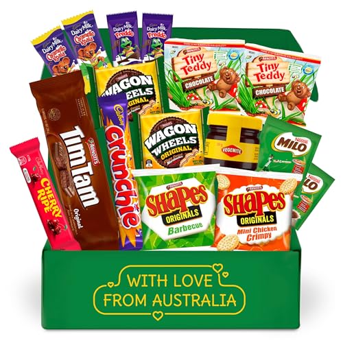 Authentic Australian Snack Gift Box - Tim Tams, Arnott's, Cadbury, Cherry Ripe - Australian Food and Candy - Perfect Australian Gift - Medium Snack Box