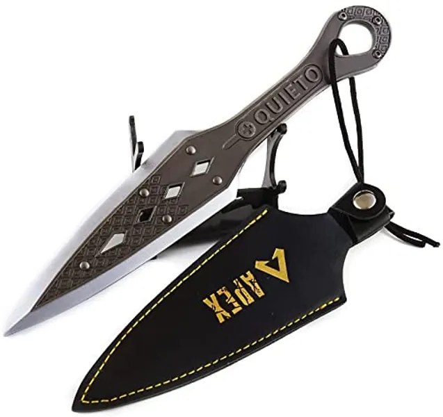 APEX Legends Wraith Heirloom Kunai Dagger Metal Knife Toys Apex Legends Wraith Kunai Real Toys Collection Gift Party Supplies Desk Decoration Backpack Pendant Gift Neon Green Edge A-05 (9inch)