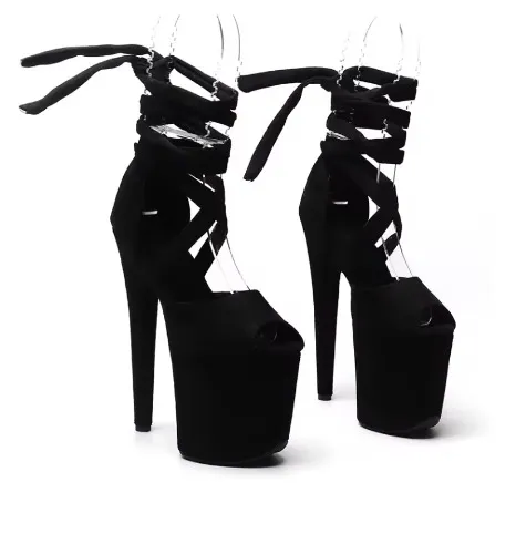 Leecabe 7Inch/20cm Suede Upper  Platform Sandals  party High Heels Shoes Pole Dancing Shoes - AliExpress 