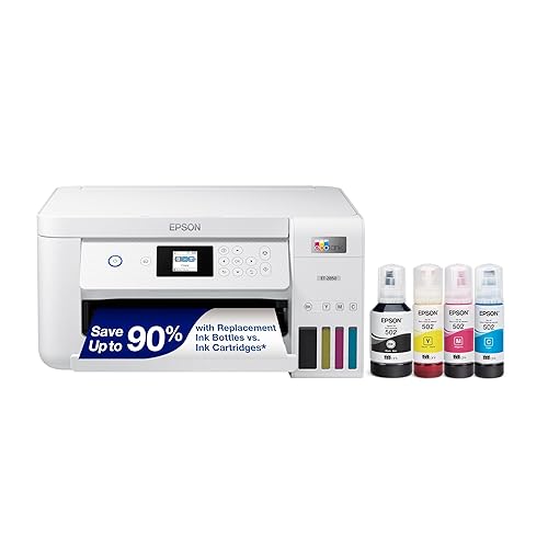 Epson Ecotank Et-2850 Wireless Color All-in-one Cartridge-free Supertank Printer with Scan, Copy and Auto 2-sided Printing – the Perfect Family Printer - White - ET-2850