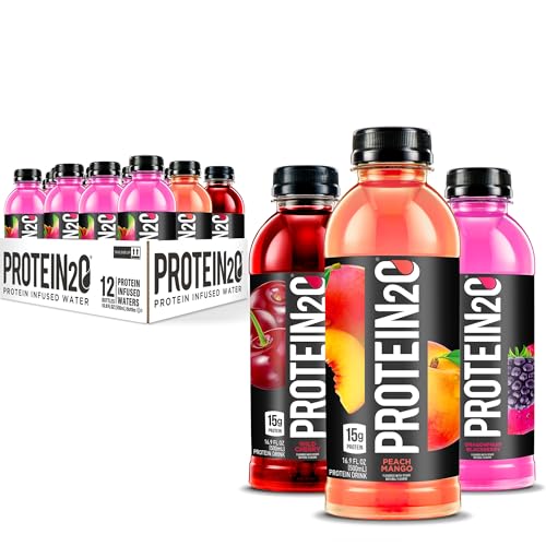 Protein2o 15g Whey Protein Isolate Infused Water, Variety Pack - 16.9 Fl Oz (Pack of 12)
