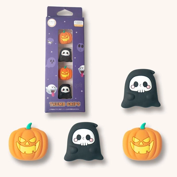 Glow in the Dark Pumpkin Switch Joystick Caps Halloween Ghost Thumb Grips