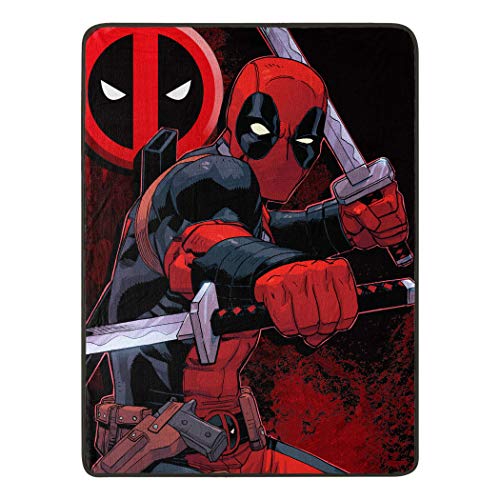 Northwest Deadpool Micro Raschel Throw Blanket, 46" x 60", Swordsman - 46" x 60" - Swordsman