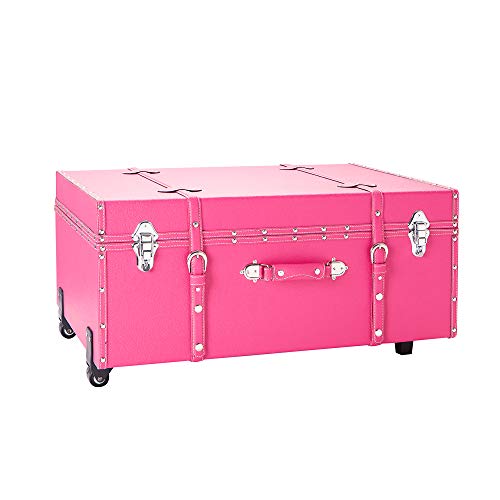 DormCo Texture® Brand Wheeled Trunk - Cherry Pink - Large