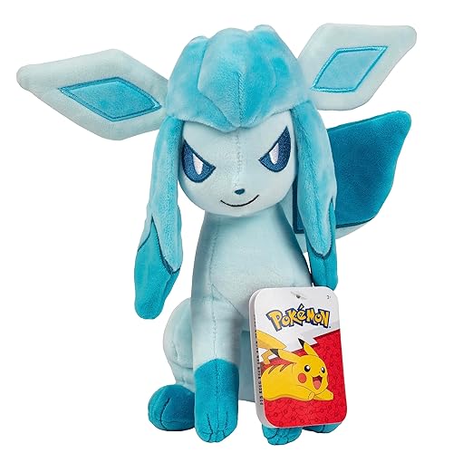 Pokemon Pokémon 8" Glaceon Plush - Officially Licensed - Eevee Evolution Stuffed Animal Toy - Great Gift for Kids, Boys, Girls Fans