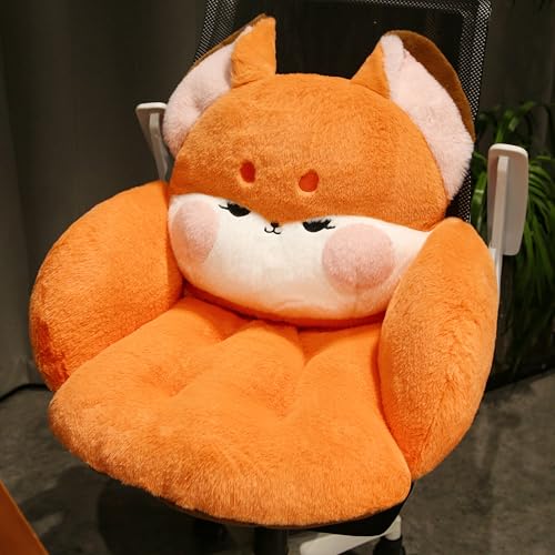 Cute Comfy Fox Gaming Chair Cushion, Suitable for Sofa Office Floor Pillow Pad,Gamer Bedroom Decor Orange - Orange Fox