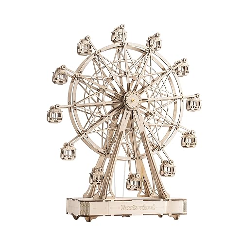 Rowood 3D Puzzles for Adults, Model Kits for Adults, Wooden Music Box,DIY Craft Kits for Adults Teen Boy Gifts on Birthday Christmas - Ferris Wheel (232 PCS)