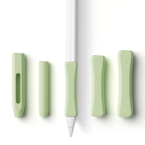 5 Pack Pencil Grips Compatible with Only Apple Pencil 2nd Generation Silicone Ergonomic Design Sleeve Holder(Mint Green) - Mint Green