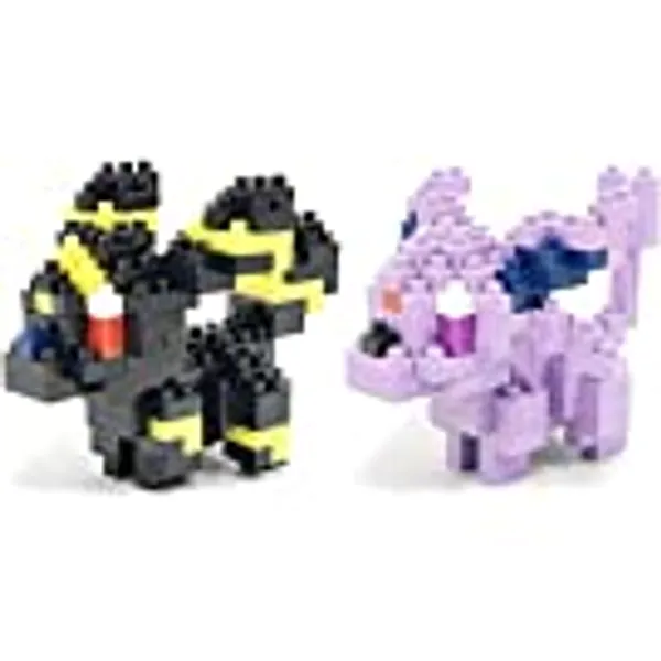 Nanoblocks - 2 Set Bundle - Espeon and Umbreon (Eifie and Blacky in Japan) - Adjustable Pokemon Characters (Japan Import)