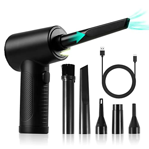 Air Duster, Compressed Air Duster 51000 RPM Replaces Compressed Air Cans, with 3 Gear Speed Cordless air Blower, Electric Air Duster for Computer, Keyboard, Office, Car