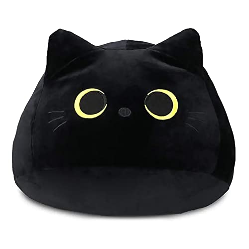 YOMOTREE Cat Stuffed Animal Toy Pillow, Soft Plush Pillow, Black Cat Plush Toy, Gifts for Boys Girls Kids (50cm/19.6in) - 50cm/19.6in