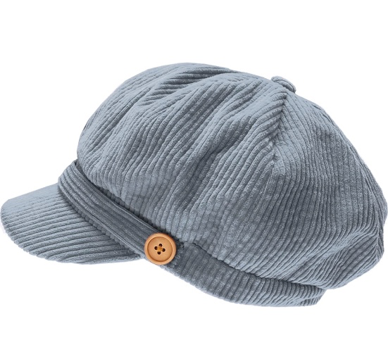 MIRMARU Women's Classic Visor Baker boy Cap Newsboy Cabbie Winter Cozy Hat with Comfort Elastic Back (Corduroy Dusty Blue) at Amazon Women’s Clothing store