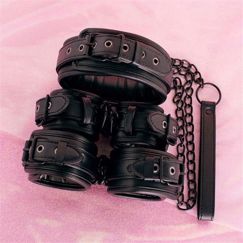 Top Grade Black Leash & Cuff Set | Default Title